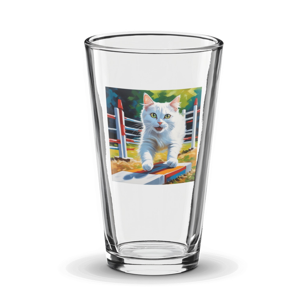 PugMug Custom White Companion Cat Glass Tumbler
