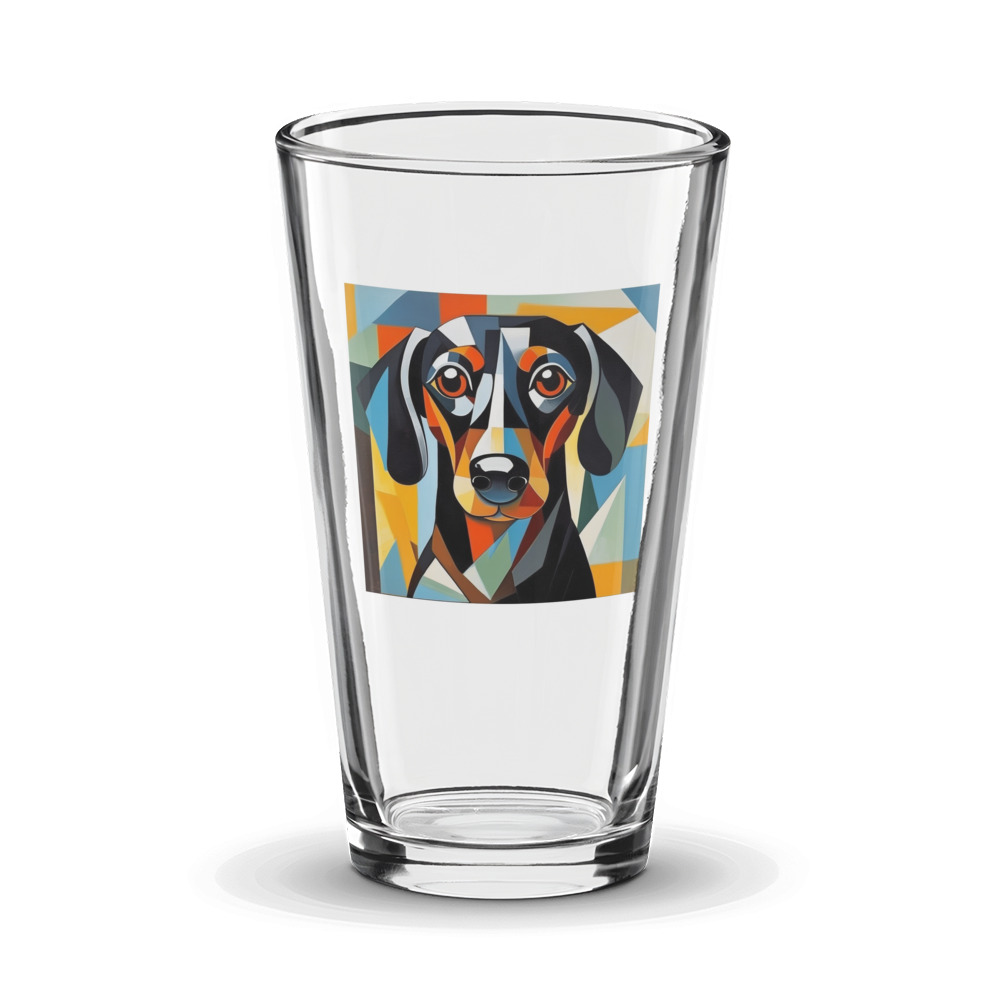PugMug Custom Black Dachshund Glass Tumbler