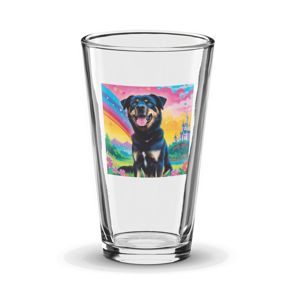 PugMug Custom Blue Glass Tumbler