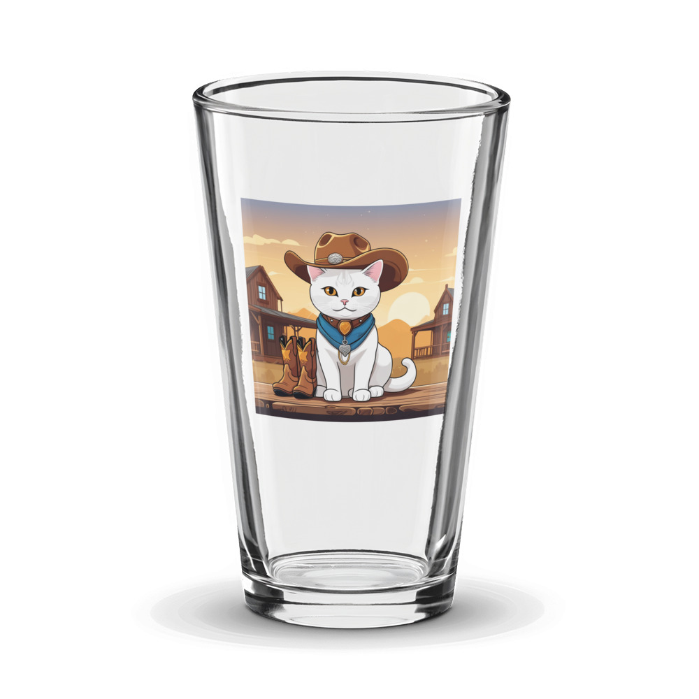 PugMug Custom White British Shorthair Cat Glass Tumbler