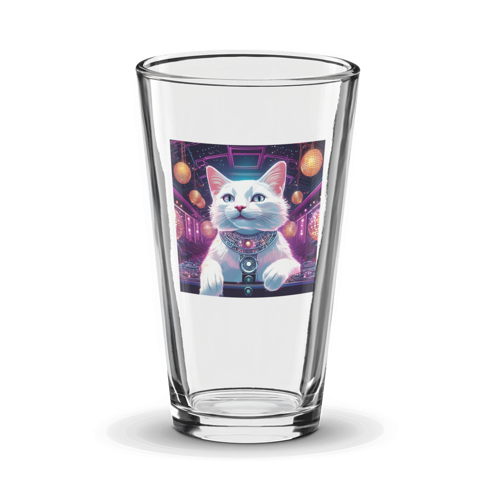 PugMug Custom White Companion Cat Glass Tumbler