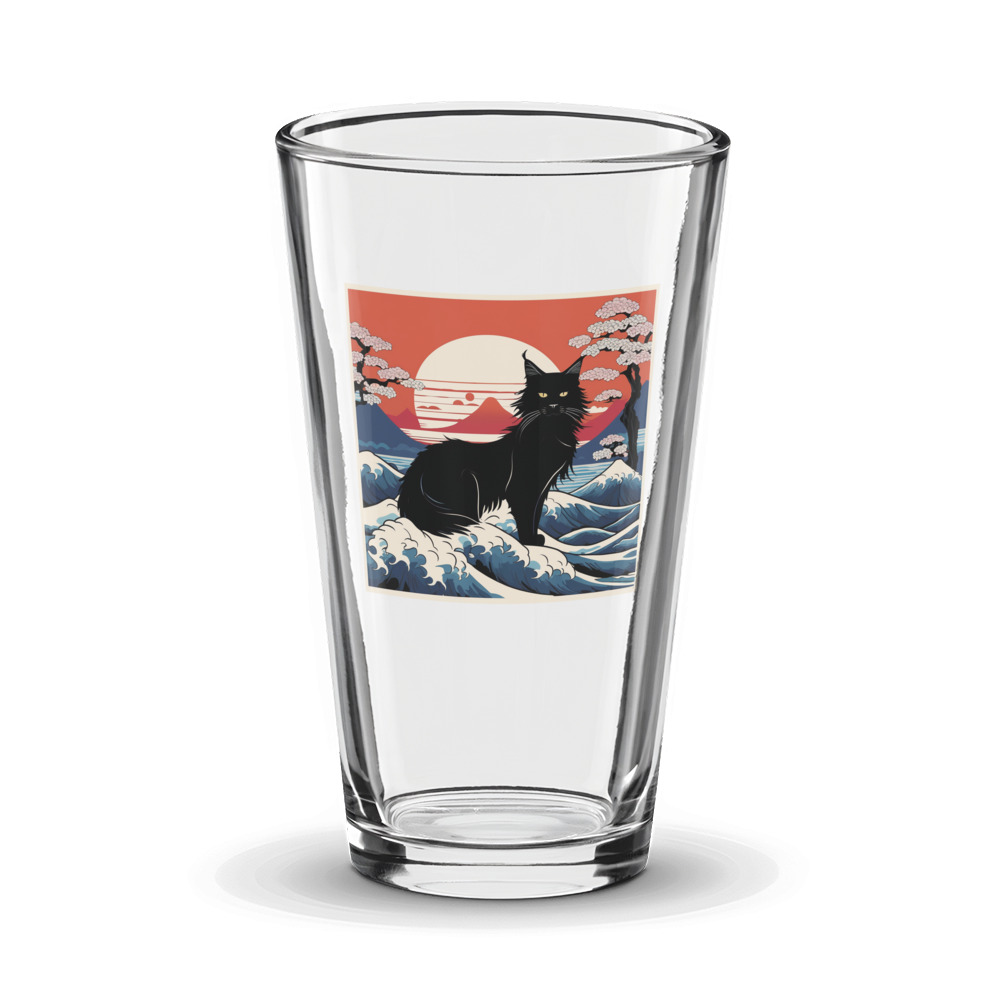 PugMug Custom Black Maine Coon Cat Glass Tumbler