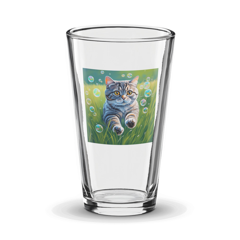 PugMug Custom Tabby Scottish Fold Cat Glass Tumbler