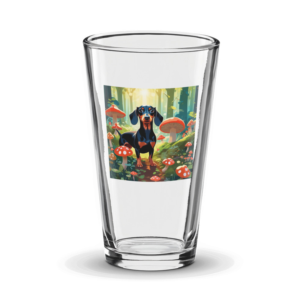 PugMug Custom Black Dachshund Glass Tumbler