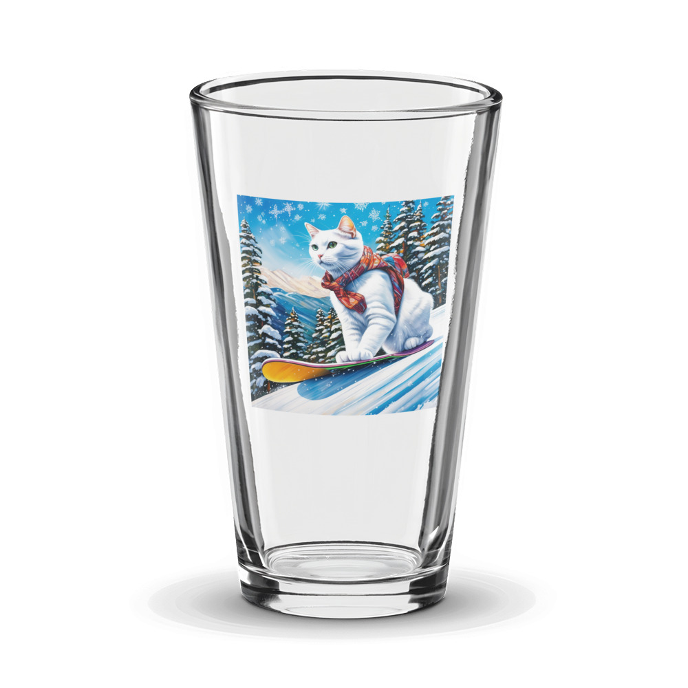 PugMug Custom White Companion Cat Glass Tumbler