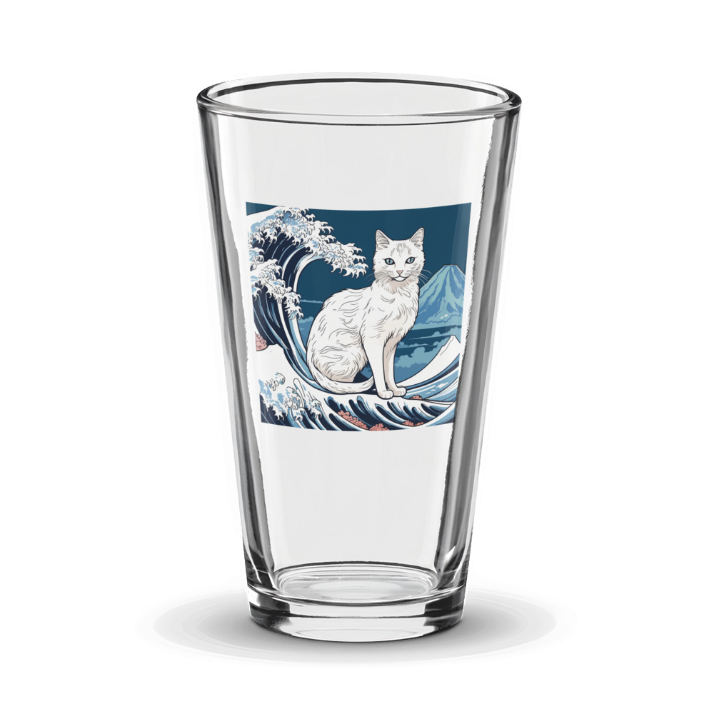 PugMug Custom White Companion Cat Glass Tumbler