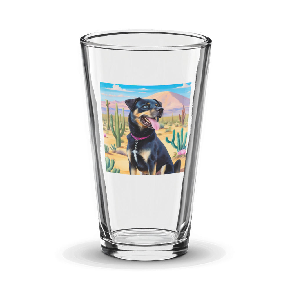 PugMug Custom Blue Glass Tumbler