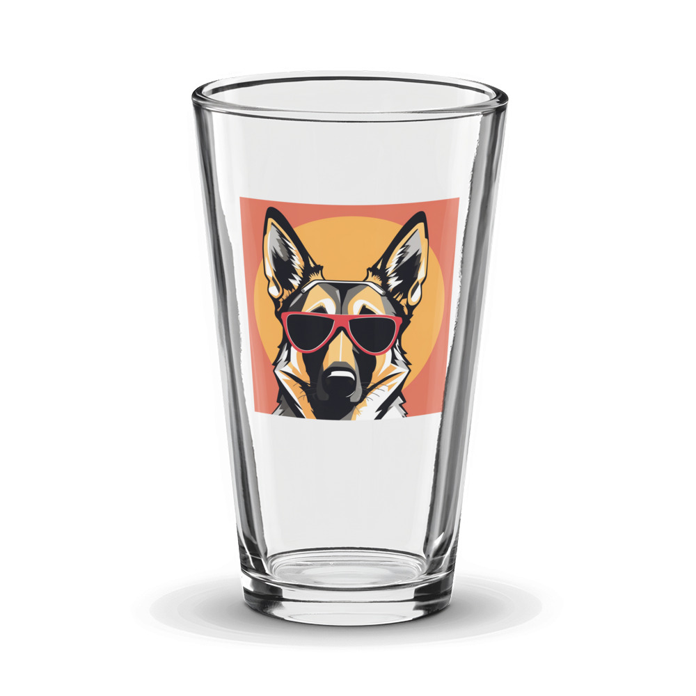 PugMug Custom German Shepherd Dog Glass Tumbler