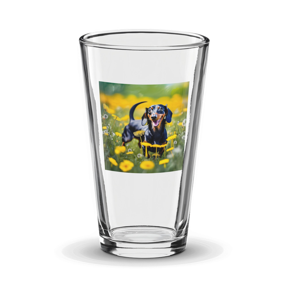 PugMug Custom Black Dachshund Glass Tumbler