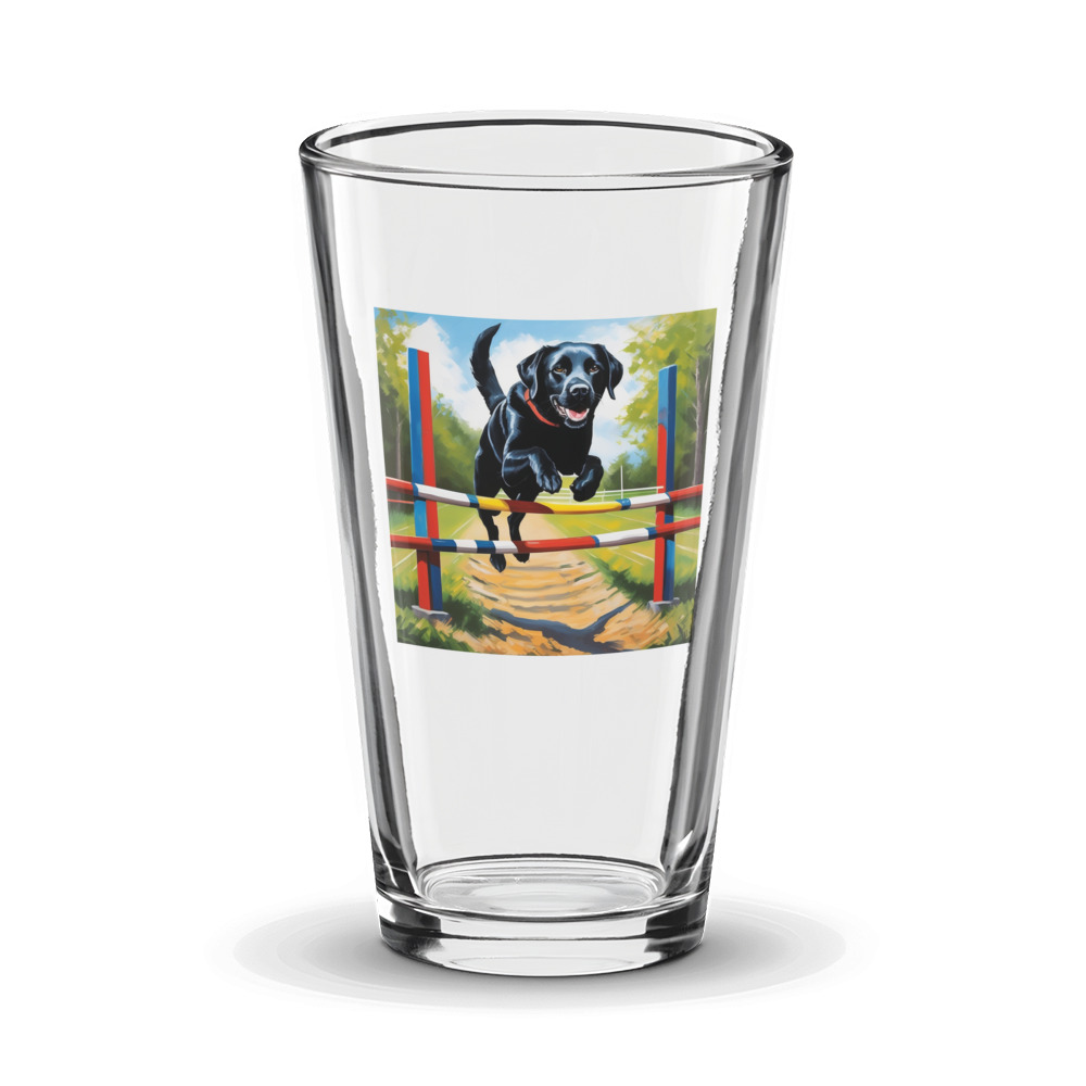 PugMug Custom Black Labrador Retriever Glass Tumbler