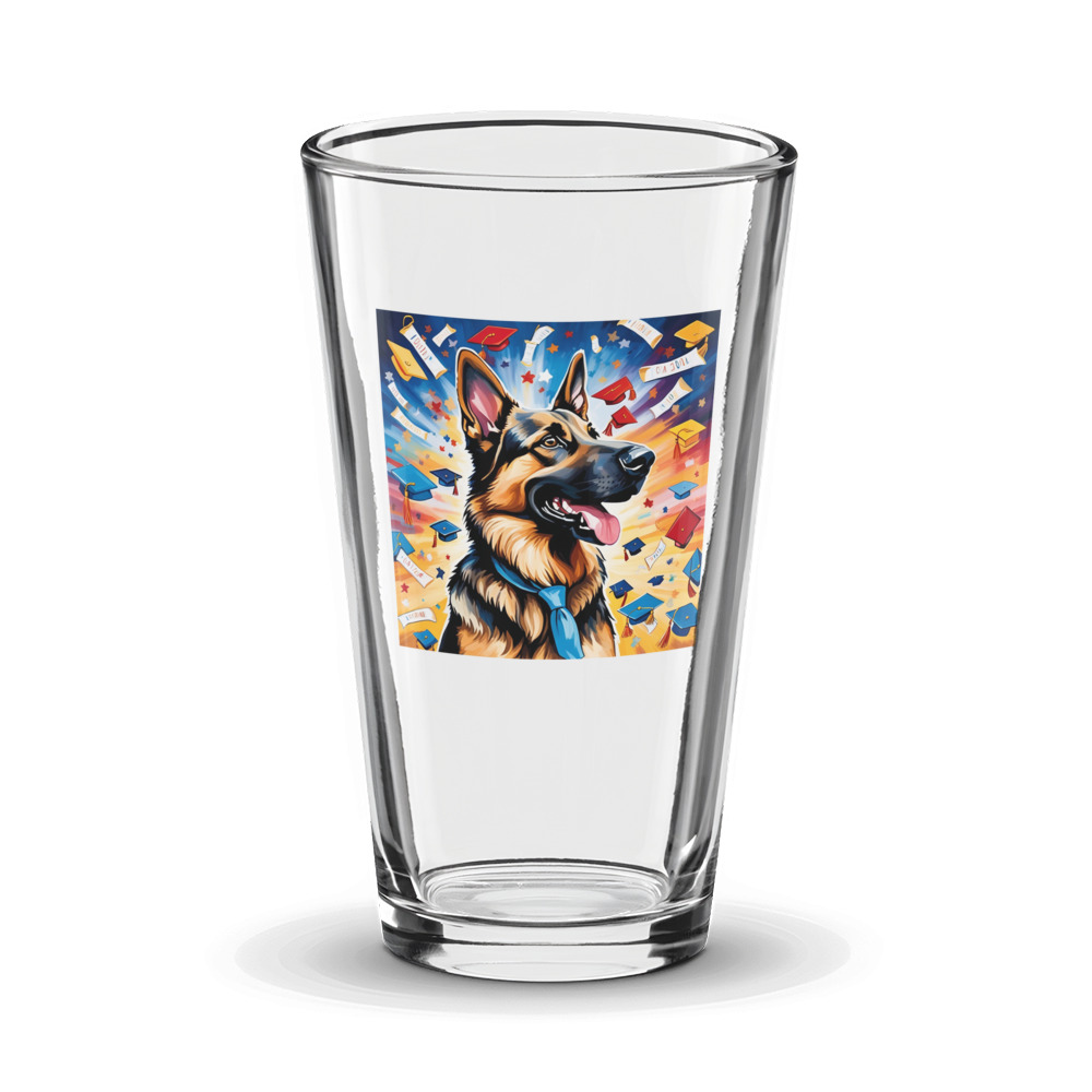 PugMug Custom German Shepherd Dog Glass Tumbler