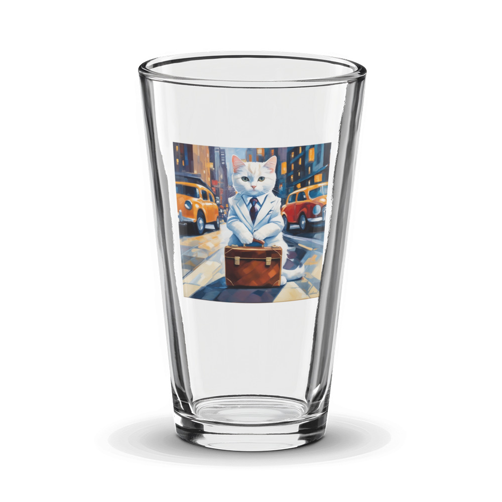 PugMug Custom White Companion Cat Glass Tumbler