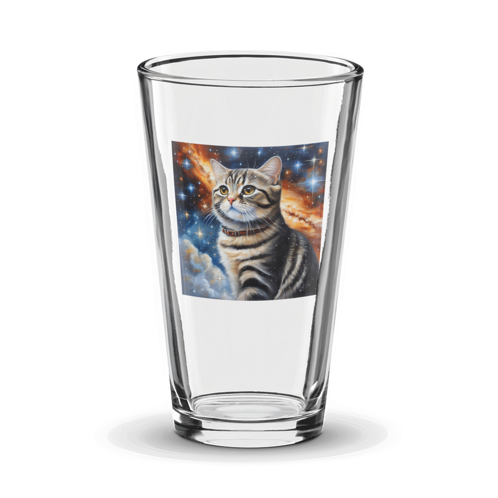 PugMug Custom Tabby Scottish Fold Cat Glass Tumbler
