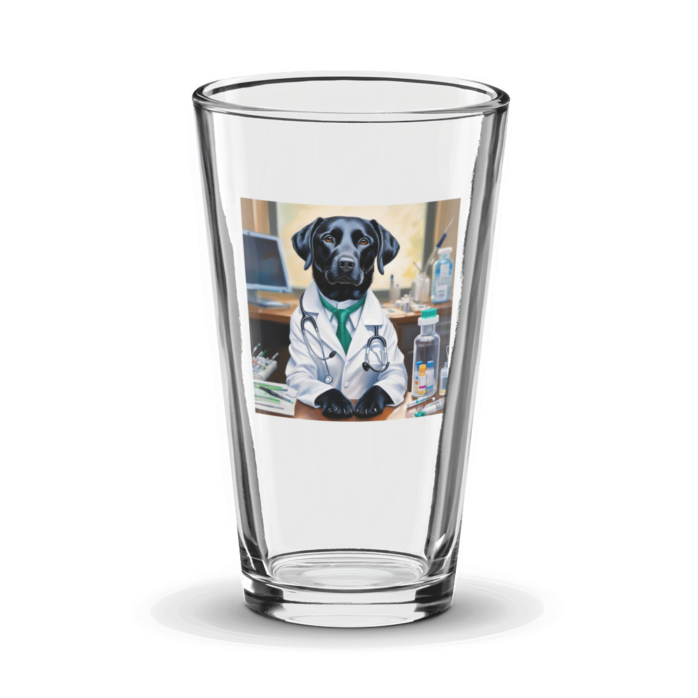 PugMug Custom Black Labrador Retriever Glass Tumbler