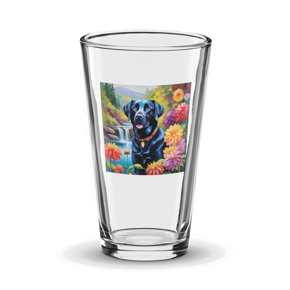 PugMug Custom Black Labrador Retriever Glass Tumbler
