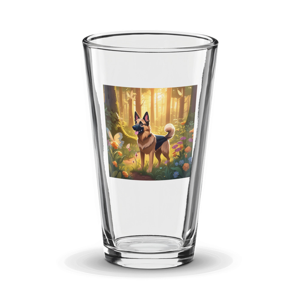 PugMug Custom German Shepherd Dog Glass Tumbler