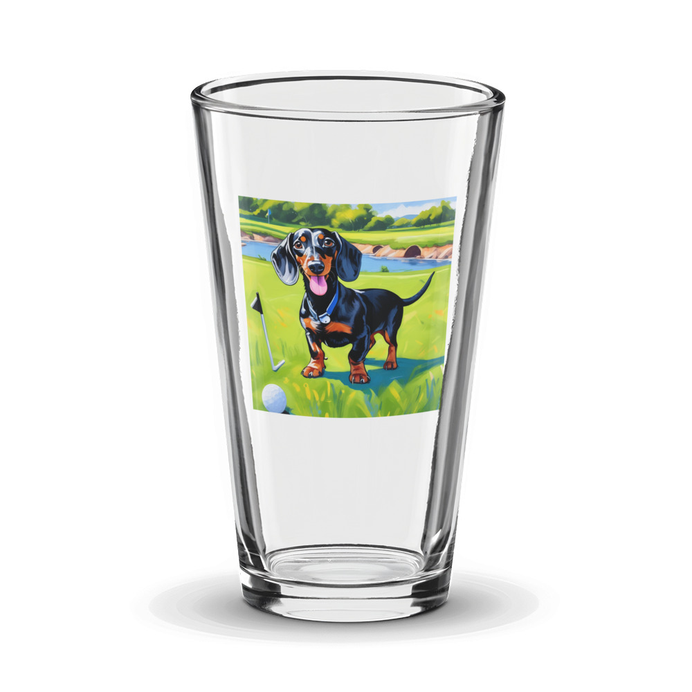 PugMug Custom Black Dachshund Glass Tumbler