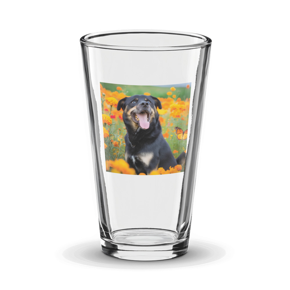 PugMug Custom Blue Glass Tumbler