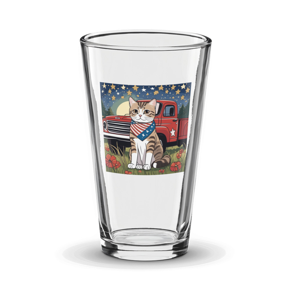 PugMug Custom Tabby Scottish Fold Cat Glass Tumbler