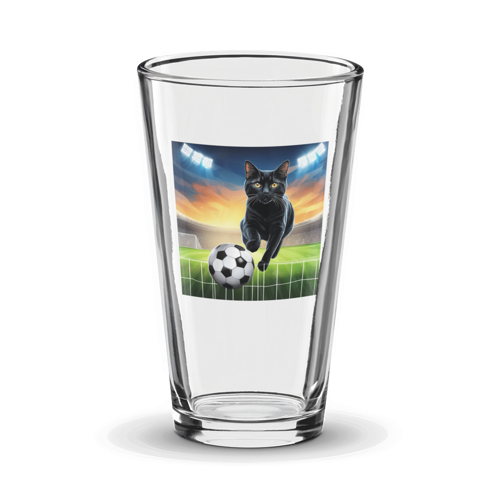 PugMug Custom Black American Shorthair Cat Glass Tumbler