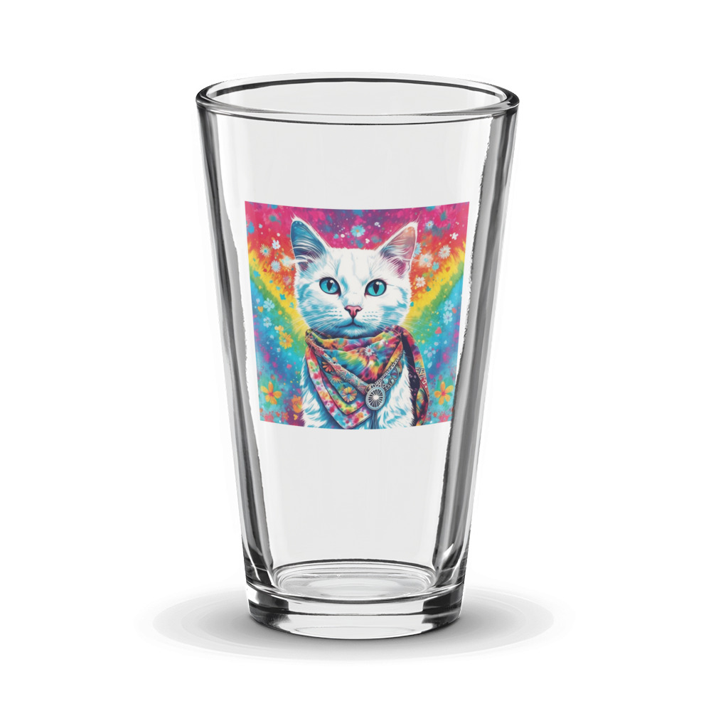 PugMug Custom White Companion Cat Glass Tumbler