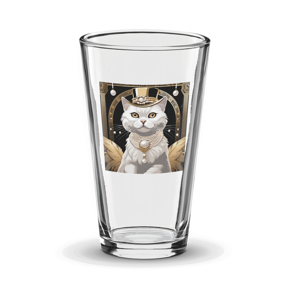 PugMug Custom White Scottish Fold Cat Glass Tumbler