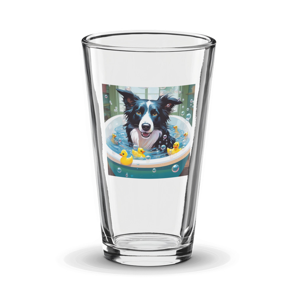 PugMug Custom Border Collie Glass Tumbler