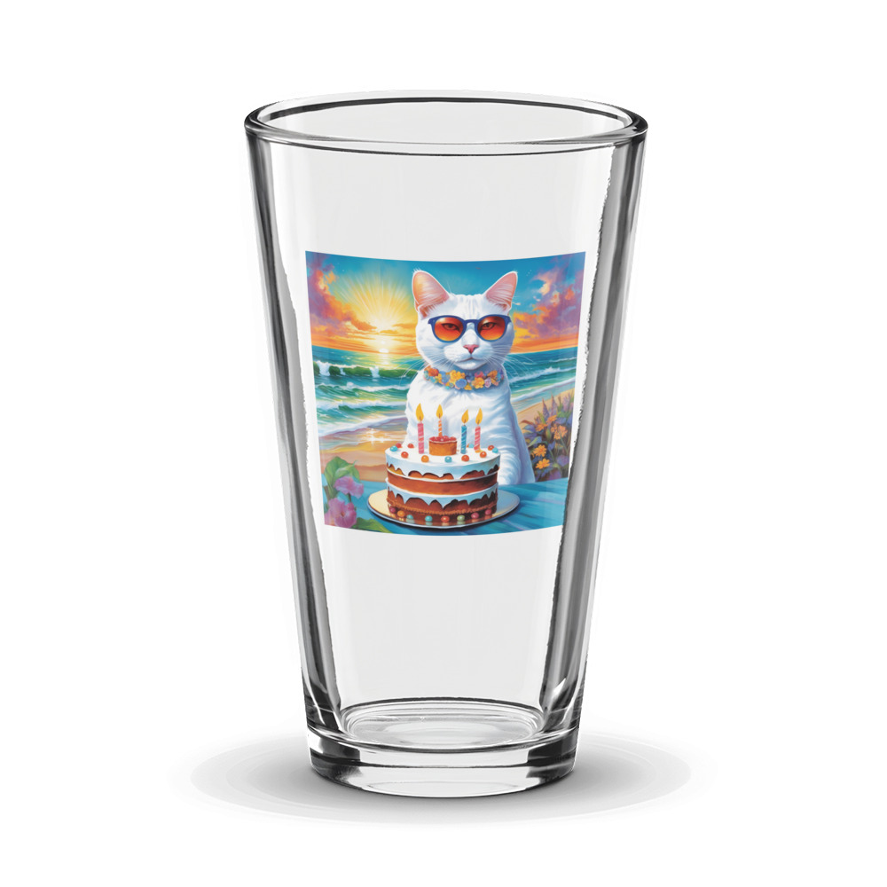 PugMug Custom White Companion Cat Glass Tumbler