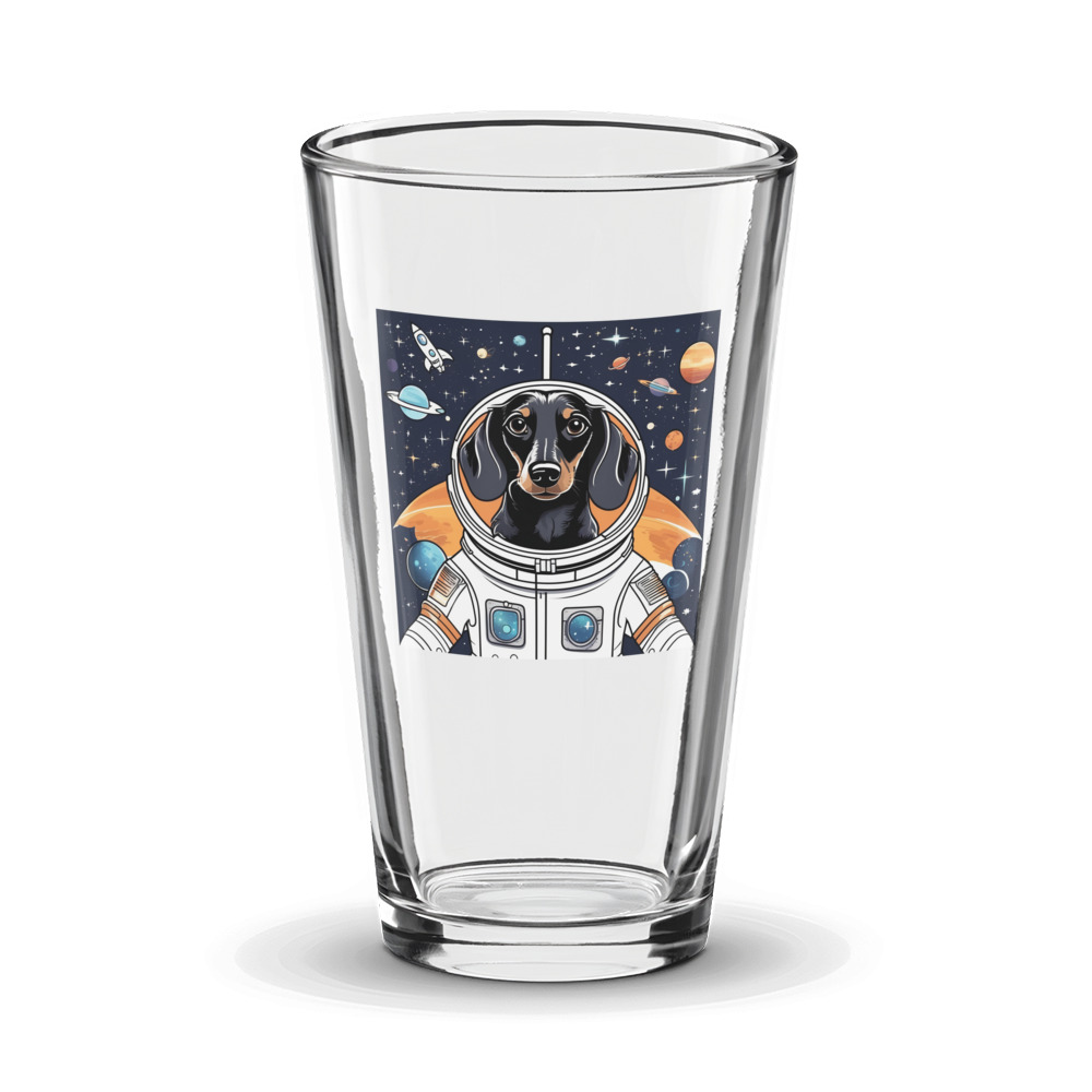 PugMug Custom Black Dachshund Glass Tumbler