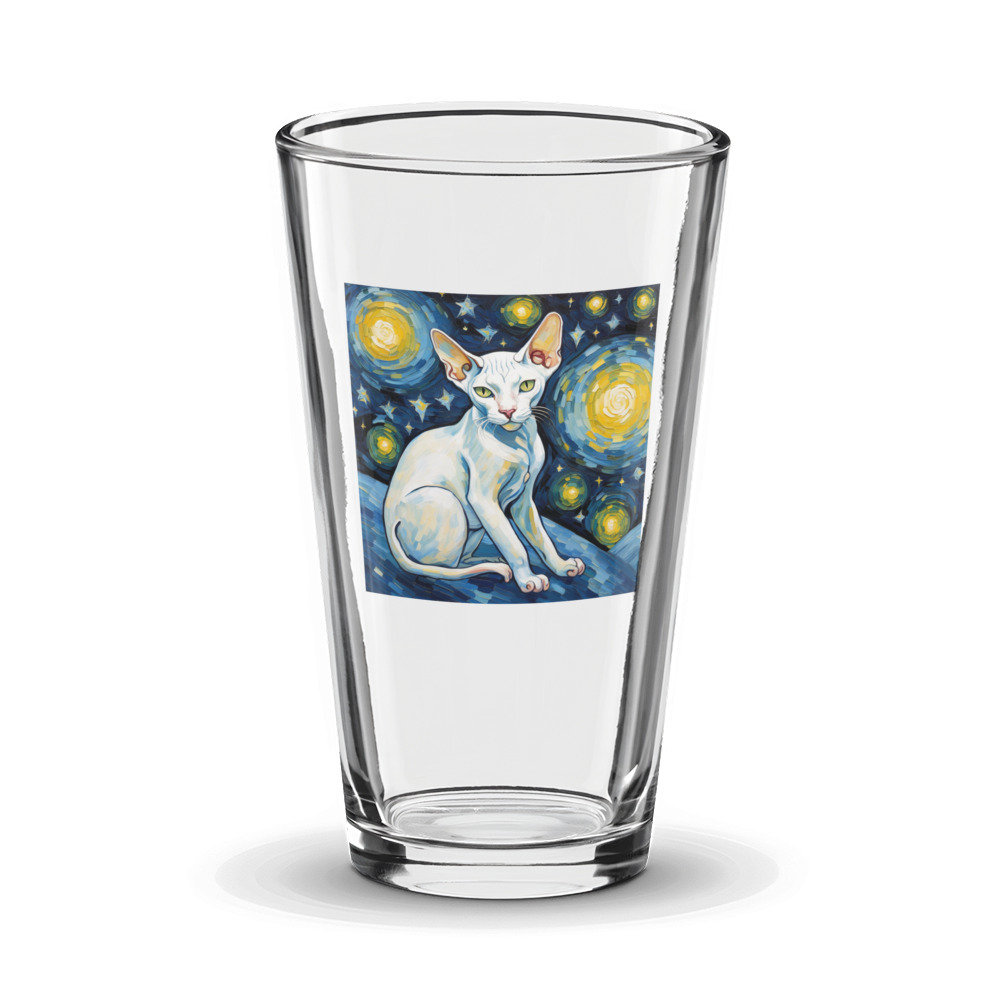 PugMug Custom White Sphynx Cat Glass Tumbler