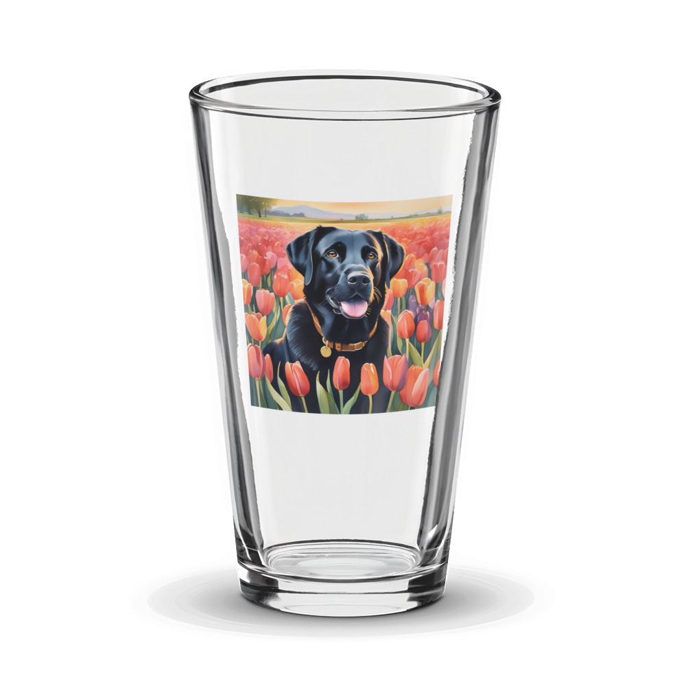 PugMug Custom Black Labrador Retriever Glass Tumbler
