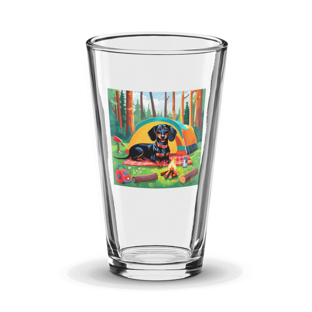 PugMug Custom Black Dachshund Glass Tumbler