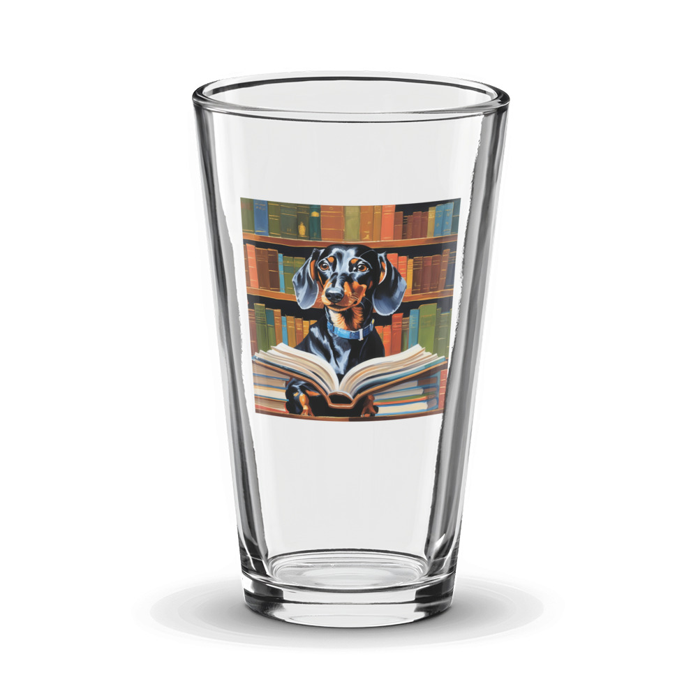 PugMug Custom Black Dachshund Glass Tumbler