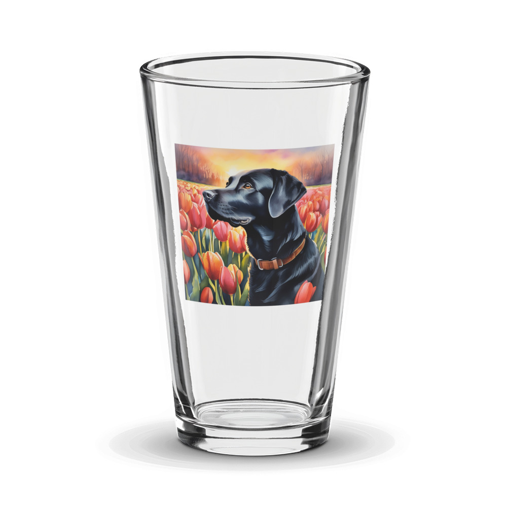 PugMug Custom Black Labrador Retriever Glass Tumbler