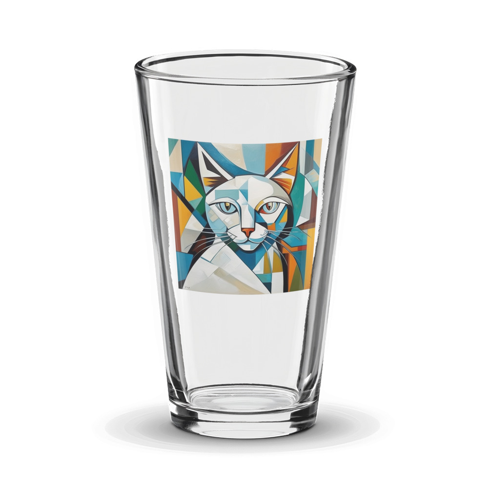 PugMug Custom White Companion Cat Glass Tumbler