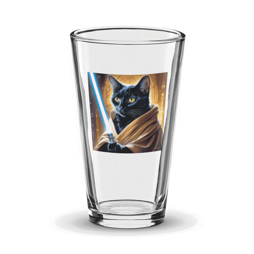 PugMug Custom Black Companion Cat Glass Tumbler