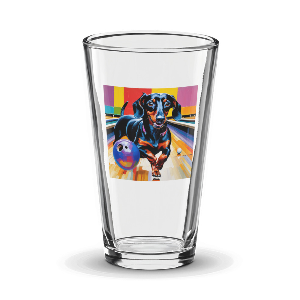 PugMug Custom Black Dachshund Glass Tumbler