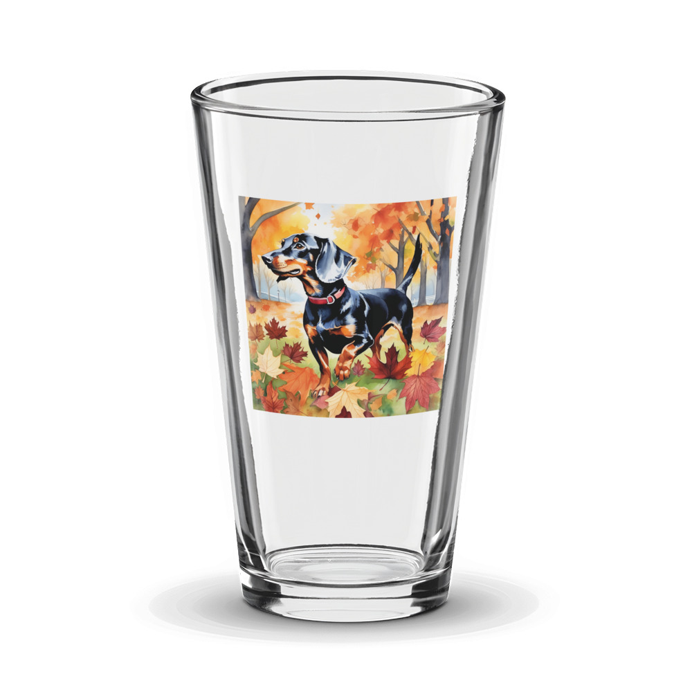 PugMug Custom Black Dachshund Glass Tumbler