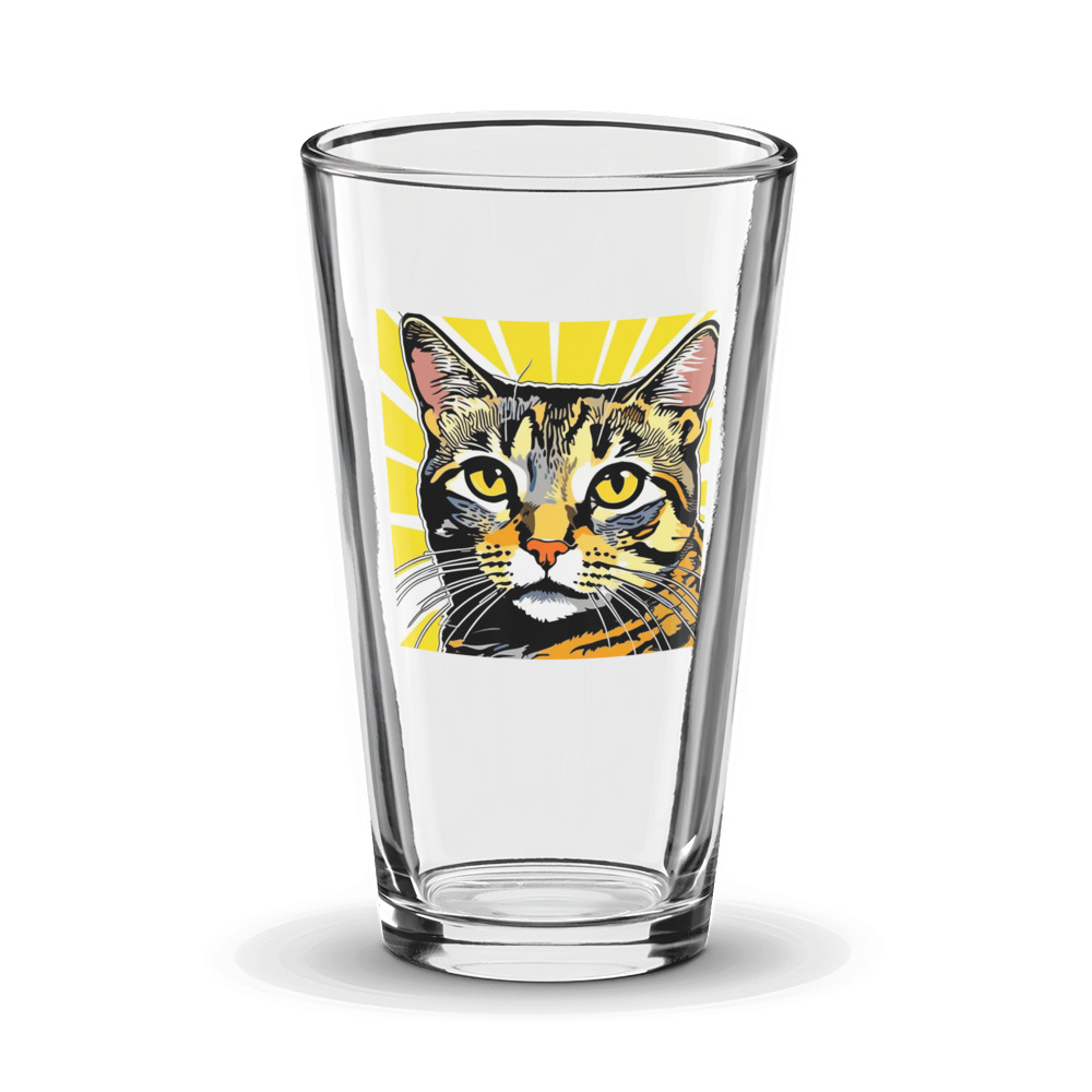 PugMug Custom Tabby Exotic Cat Glass Tumbler