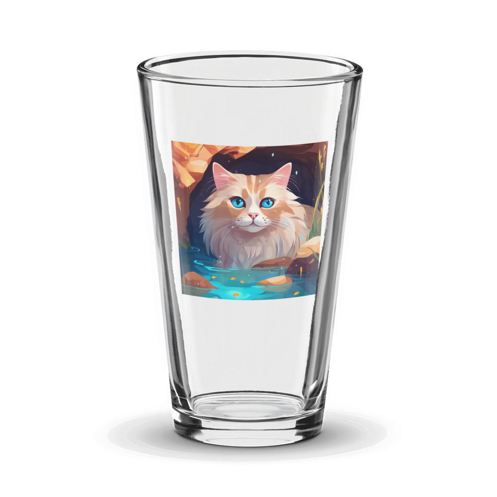 PugMug Custom Tabby Ragdoll Cat Glass Tumbler