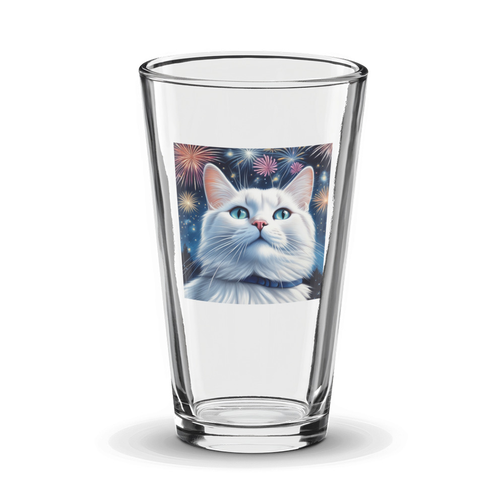 PugMug Custom White Companion Cat Glass Tumbler