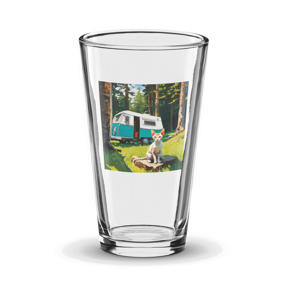 PugMug Custom Tabby Devon Rex Cat Glass Tumbler