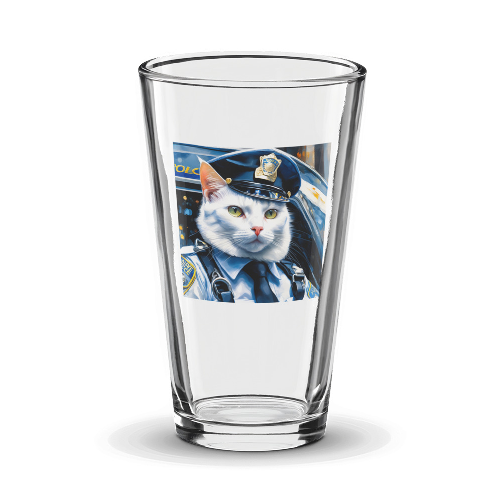 PugMug Custom White Companion Cat Glass Tumbler