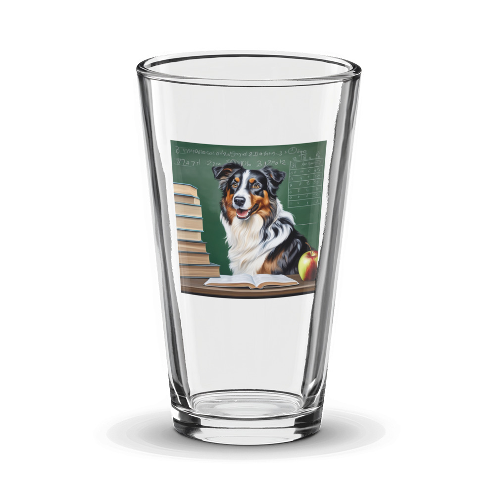 PugMug Custom Australian Shepherd Dog Glass Tumbler