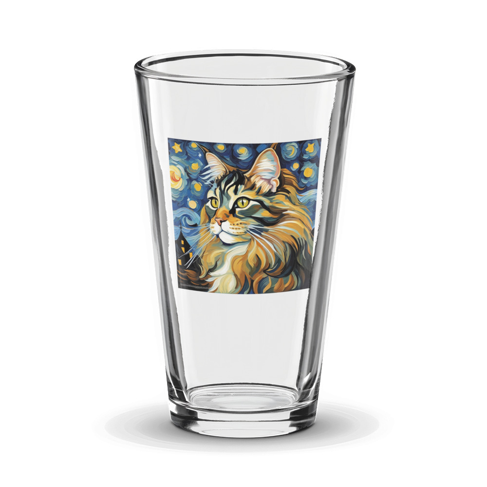 PugMug Custom Tabby Maine Coon Cat Glass Tumbler