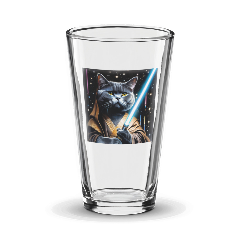 PugMug Custom Black British Shorthair Cat Glass Tumbler