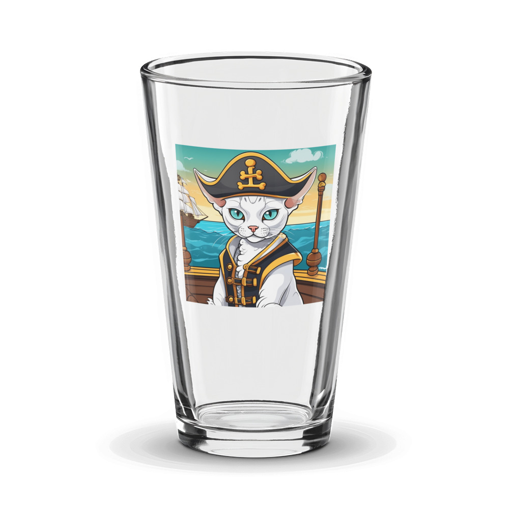 PugMug Custom White Devon Rex Cat Glass Tumbler