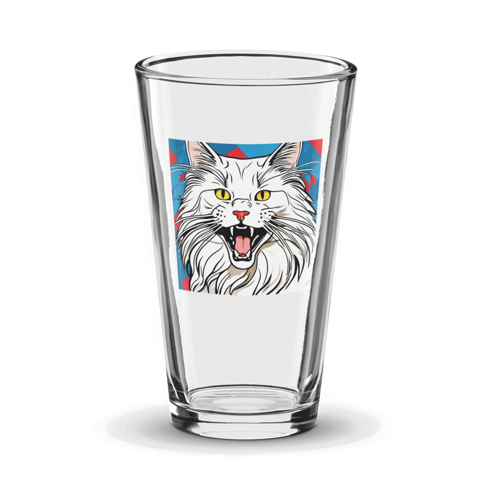 PugMug Custom White Maine Coon Cat Glass Tumbler