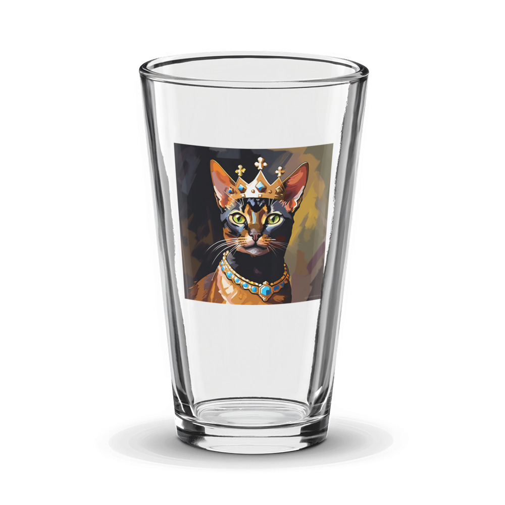 PugMug Custom Black Abyssinian Cat Glass Tumbler