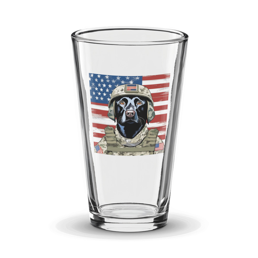 PugMug Custom Black Labrador Retriever Glass Tumbler
